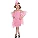 Roaring 20's Cotton Candy Pink Flapper Girl's Party Costume, Polyester Fabric, Children's Small (4-6), 3-Piece Set