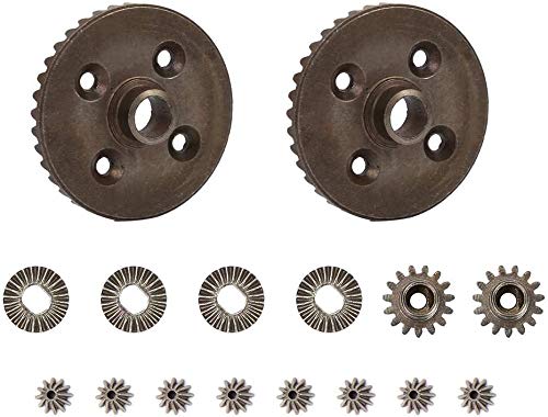 DollaTek RC Car Differential Gear, Metal Reduction Differential Gear Accessory Compatible with Wltoys 1:18 A949 A959 A969 A979 Model Car(2 Sets Of Gear)