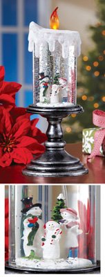 Lighted Snowman Candle Globe, Flameless LED