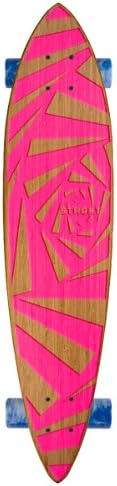 Strght Pin Tail Cruiser Skateboard in Bamboo with Webby Design (Pink, 34 x 7.5-Inch)