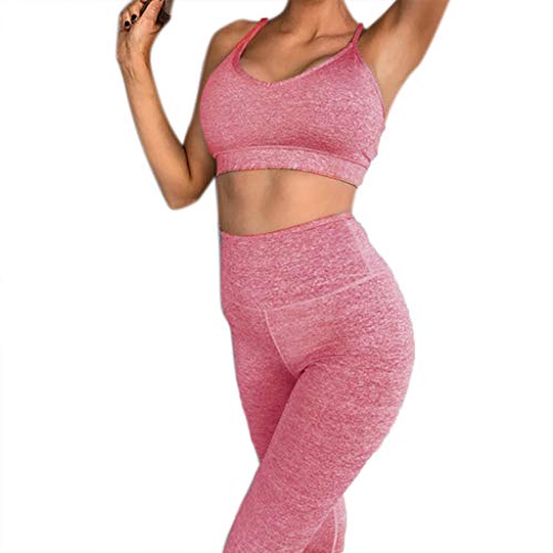 Zackate Womens Casual Yoga Vest Trousers Sets Running Bra and Pants Gym Workout Fitness Active Sport Wear