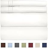 Full Size Sheet Set - 4 Piece Set - Hotel Luxury Bed Sheets - Extra Soft - Deep Pockets - Easy Fit - Breathable &amp; Cooling Sheets - Wrinkle Free - Comfy - White Bed Sheets - Fulls Sheets – 4 PC