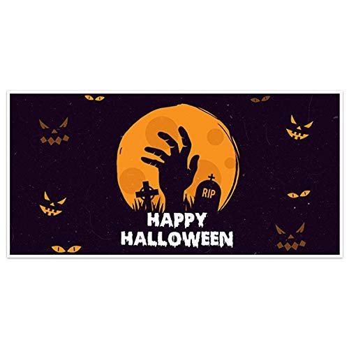 Amazon Com Creepy Halloween Party Banner Backdrop Decoration