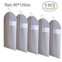 MCdreamUSA Garment Bags Suit Bag, Garment Covers, PEVA Dustproof Garment Bags Cover for Clothes Storage Suits Dress Dance Zippered Breathable Pack of 5 (60110)