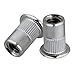 BQLZR Carbon Steel M6 Threaded Flat Head Rivet Nut 6mm Pack of 25