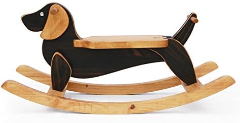 Antique Alive Toy Handmade Wooden Ride On Rocking Dog Brown Dachshund Animal Design Rocker
