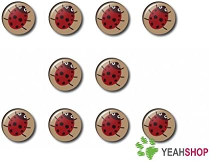 12mm Handmade Glass Round Domed Cabochons - Ladybird - 10PCS (R12-4-3)