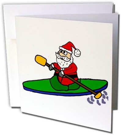 Amazon All Smilesアートクリスマス Coolユーモラスな漫画クリスマスサンタクロースカヤック グリーティングカード Individual Greeting Card グリーティングカード 文房具 オフィス用品