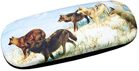 PU Leather Hard Shell Eyeglass Case Glasses Storage Case Protective Case for Glasses Wolf - 07