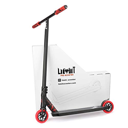 LMT01-V2 Professional Scooter-Trick Scooter-Intermediate Professional Stunt Scooter Suitable - Children, Teenagers Adults 8 Years Old Above-Durable (Black red)