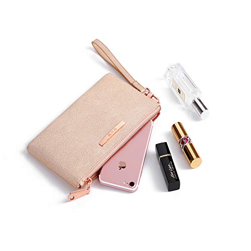 Womens Soft Lightweight Wristlet Clutch - Ladies Glitter Wristlet Organizer with Card Slot