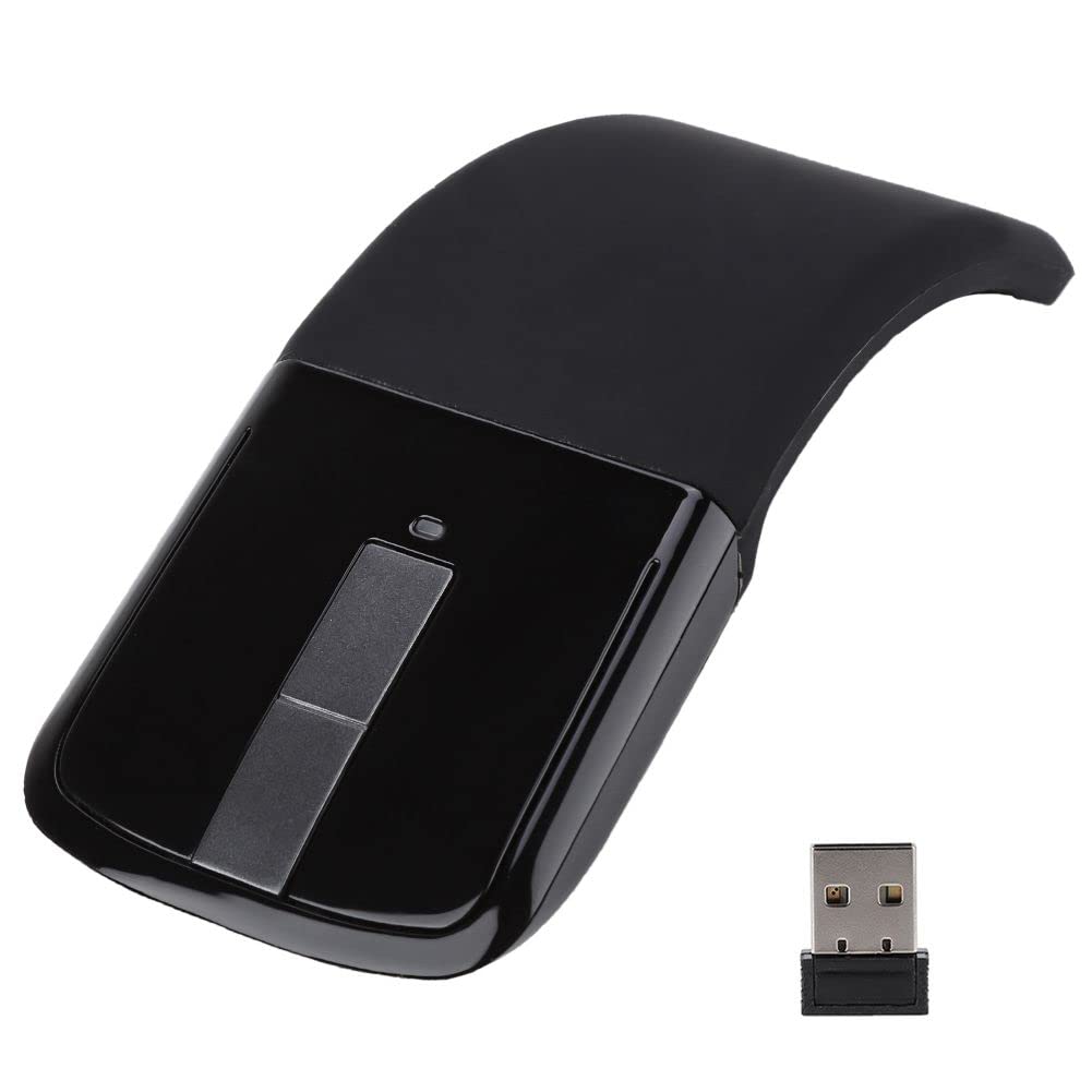 Tosuny Wireless Arc Mouse, Touch Thin Optical Mouse with Receive 1600DPI Folding Mouse Mice for PC Laptop