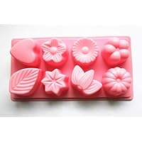 Longzang 8-Cavity Floral Leaf Silicone Cake Soap Decoration Mold