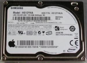 SAMSUNG HS12YHA 120GB 3600RPM 8MB PATA 1.8