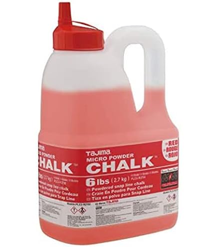Tajima Marking Chalk – 6 Lbs (2.7kg) Black, Semi-Permanent, Ultra-Fine, Water-Repellent, Easy-Fill Nozzle – For Snap Lines (PLC3-BK2700)