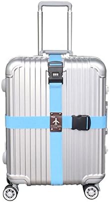 KANJIAN Luggage Straps With Cross Lock Suitcase Travel Belt-Blue