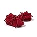 R&V Unisex Infant Baby Boys' Girls' Moccasins Soft Sole Tassels Prewalker Anti-Slip Toddler Shoes (M:6~12 Months, Bandage Red)