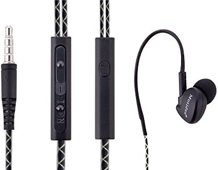 Sports Headphones, Lightweight Secure Fit Earphones In Ear Design Eaburds with Microphone and Remote Control for Cell Phones, iPad, Tablets, MP3 Players, MacBook - Black