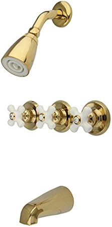 Kingston Brass Kb232px Tub And Shower Faucet With 3 Cross Handle