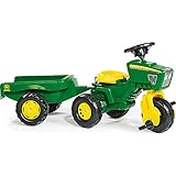 Rolly John Deere 3 Wheel Trac with Trailer Ride On