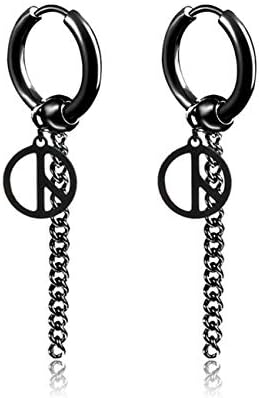 SL SWEETLOVEJEWELRY Punk Stud Earring Stainless Steel Hoops Huggie Dangle Earrings Hinged Unisex Piercing Jewelry
