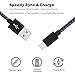 iPhone Cable 3Pack 6FT, GUIGUI Extra Long Nylon Braided Charging Cord Lightning Cable to USB Charger for iPhone 7, 7 Plus, 6S, 6, SE, 5S, 5, iPad, iPod Nano 7 - Black Blue