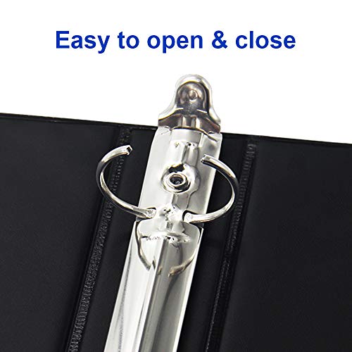 COMIX Heavy Duty 1 Inch 3 Ring Binder，Round Ring Binder with Clear