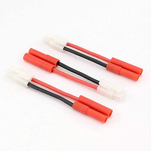 3pcs Tamiya Male to HXT 4MM Female Connector Adapter Cable - 14awg 5cm Wire for Turnigy(BDHI-54)