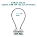 DEZENE Magnetic Curtain Tiebacks,Multi-Color Optional,2 Sizes Optional (Silver Grey, 4 Pack(16 inch))
