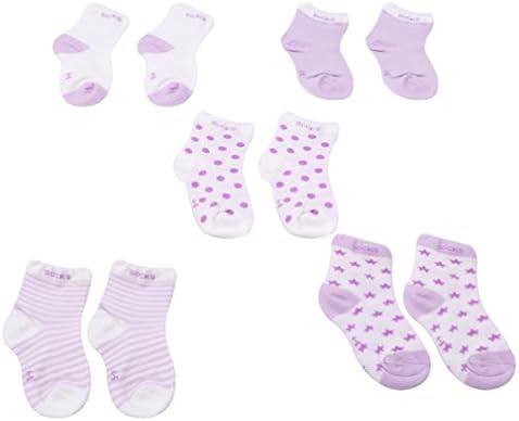Yinew 10PCS Pack Baby Socks set Cotton Thin Infants Toddler Kids Summer Breathable Mesh Socks for Baby,Purple L