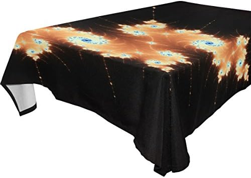 Double Joy Modern Rectangle Square Tablecloth 60x60 Inches Night Fireworks Fractal Sparkler 3D Cover for Dinners Parties Banquet Picnic