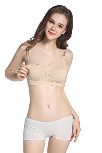 3Pack Seamless Maternity Nursing Bras Wirefree Bralette with Extra Bra Extenders & Clips