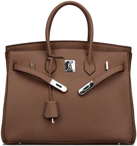 Qidell Women's Padlock Handbags With Silver Hardware On Clearance
