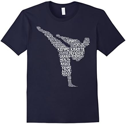 Men's Kenpo Karate Shirt: Love Word Cloud Art Premium Gift XL Navy