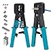 ITBEBE RJ45 Crimping Tool Made of Hardened Steel with Wire Cutter Stripping Blades and Textured Grips (RJ45 CRIMPER TURQUOISE-B)