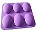 TOOTO Glossy Silicone Mold for Soap, Cake, Bread, Cupcake, Cheesecake, Cornbread, Muffin, Brownie, and More (6 Cavity Oval Shaped)