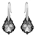EleQueen 925 Sterling Silver CZ Baroque Drop Hook Earrings Black Made with Austrian Crystals, Valentine's Day/Mother's Day/Christmas Jewelry Gift for Girlfriend/Mom