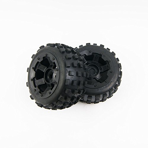 Xmax Racing RC Car Off-Road Knobby Rear Tire Set for Rovan HPI Baja 5B King Motor Buggy 1/5