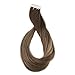 Full Shine Hair Extensions Tape in 16 Inch Skin Weft Tape in Hair Extensions Balayage 4 Medium Brown Fading to 24 Honey Blonde And 4 Invisible Tape in Extensions Human Hair Straight Hair 50Gram 20Pcs