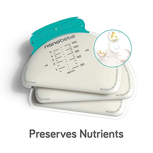 Nanobebe 25 Breastmilk Storage Bags & Organizer – Fast, Even Thawing & Warming Breastmilk Bags, Save Space & Track Pumping – Freezer & Fridge Breastfeeding Supplies