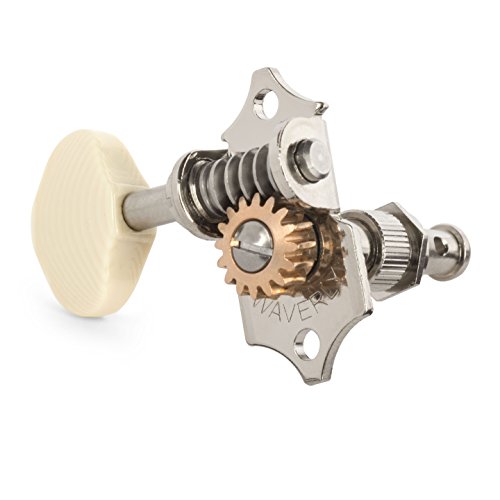 Waverly Guitar Tuners with Ivoroid Butterbean Knobs for Solid Pegheads, Nickel, 3L/3R