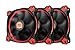 Thermaltake Riing 12 High Static Pressure Circular Ring Red LED Case/Radiator Fan with Anti-Vibration Mounting System Triple Pack Cooling CL-F055-PL12RE-A