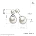 Zittop Double Sided Front Back Peek A Boo Ball Faux Pearl Beads Womens Fashion Elegant Tribal Stud Earrings (Silver)