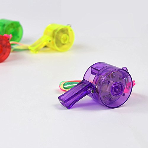 Gotian New Flashing Whistle Colorful Lanyard Led Light Up Fun Novelty Anti-Stress Toy Party Gift in The Dark Party Rave for Kids Boy Girl