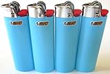 Bic Baby Blue Classic Full Size Lighters New Lot of 4