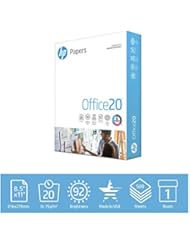 Papel de impresora HP 8.5x11 Office 20 lb 1 resma 500 hojas 92 Bright Made in USA Papel de copia certificado FSC Compatible con HP 172160R