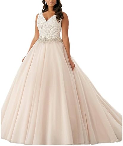 Mella Women's Wedding Dresses 2017 for Bride Plus Size Wedding Dresses for Bride 2017 Ivory-20W Plus Size