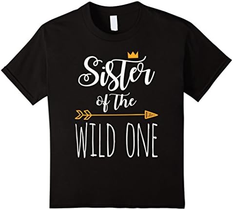 Kids Sister Of The Wild One Cute 1st Birthday Funny Shirt 6 Black