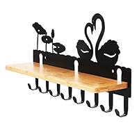 Wall-Mounted Coat Rack Shelf with 8 Hooks, Perfect Touch for Your Entryway, Cloakroom, Bedroom, Kitchen, Bathroom and More.