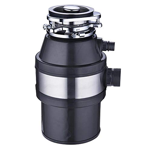 WeChef Garbage Disposal with Power Cord for Kitchen Waste Operation Continuous Feed 1 HP 2600 RPM Disposer Black